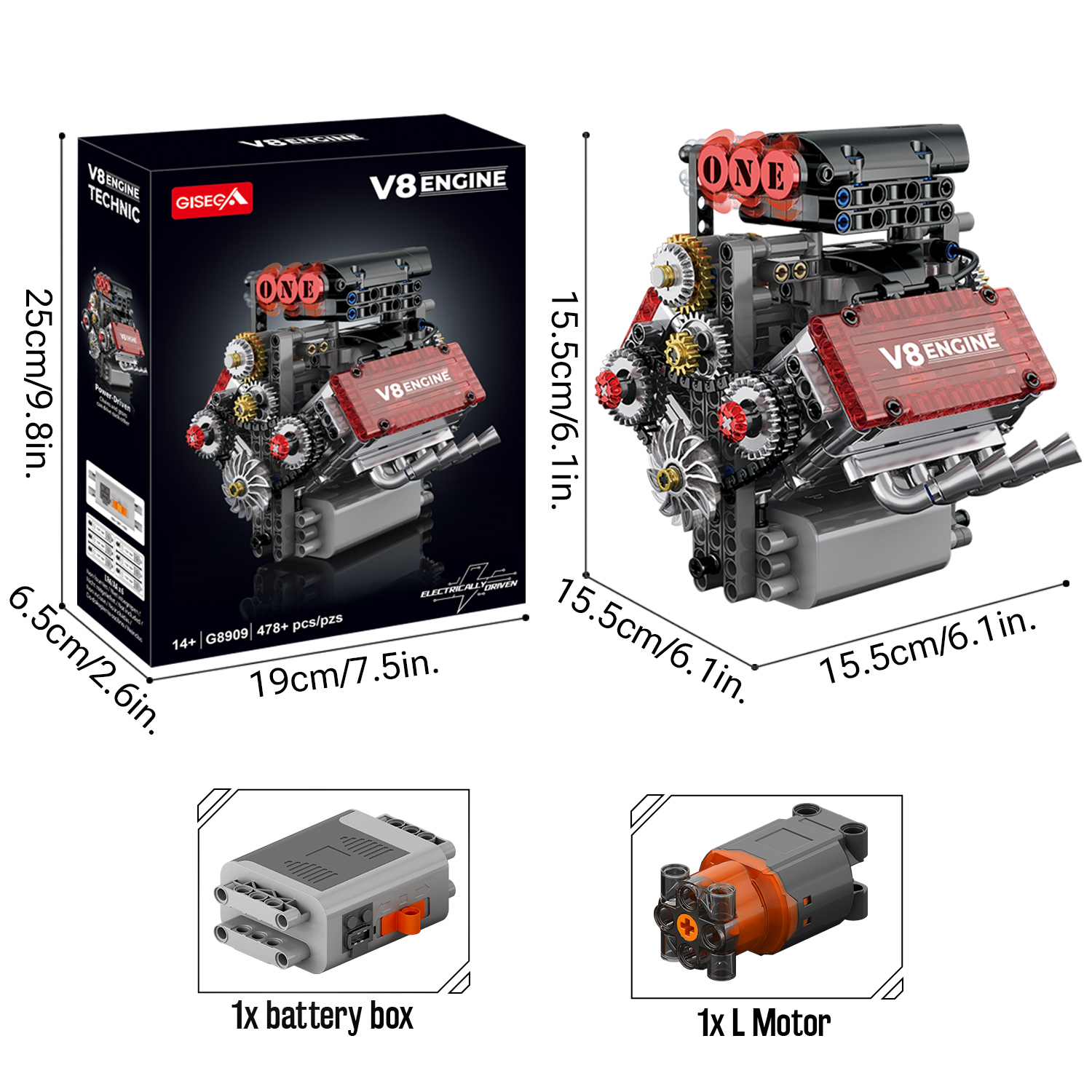AliExpress V8 Engine MOC Building Blocks Mechanical Assembly STEM Educational Toy For Teens Collectors, view 6