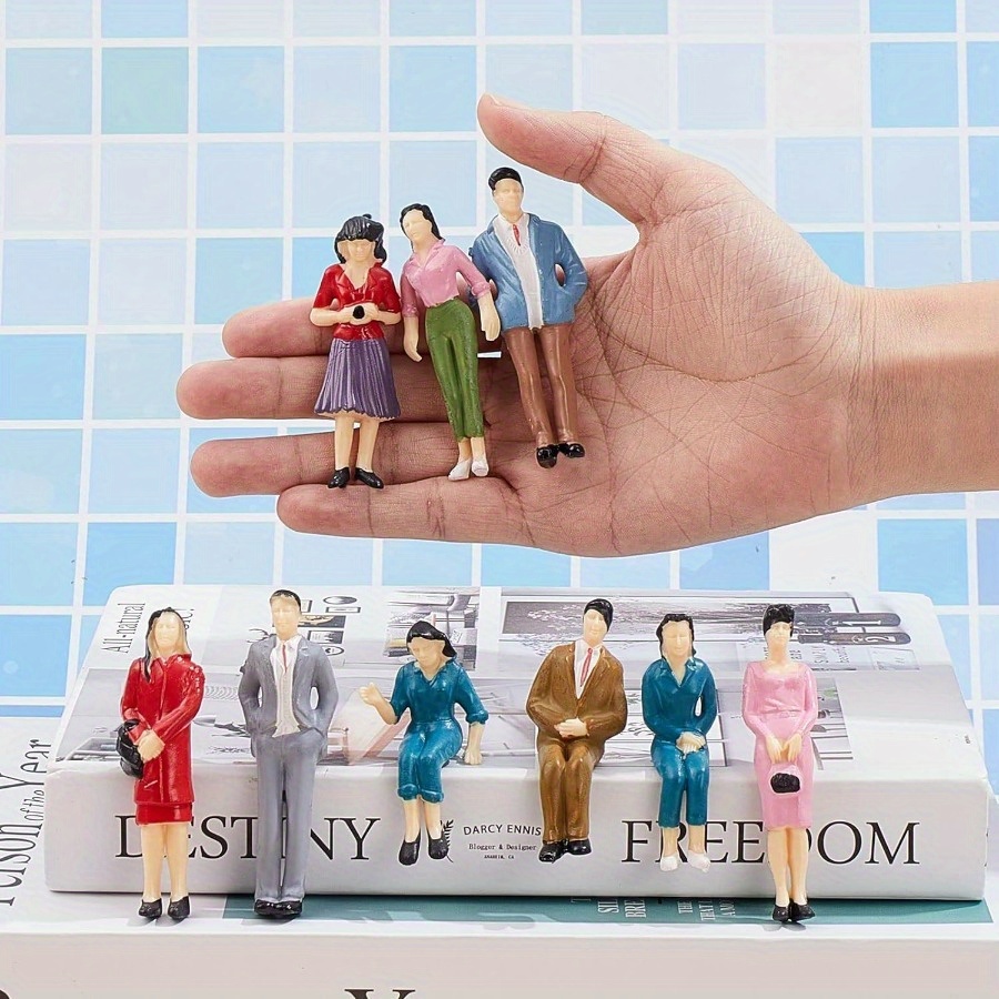 AliExpress Valentine's Day Birthday Party Gift Train Scene Scale Model Character Building Sitting Passengers Painted Dolls Collectible Figu