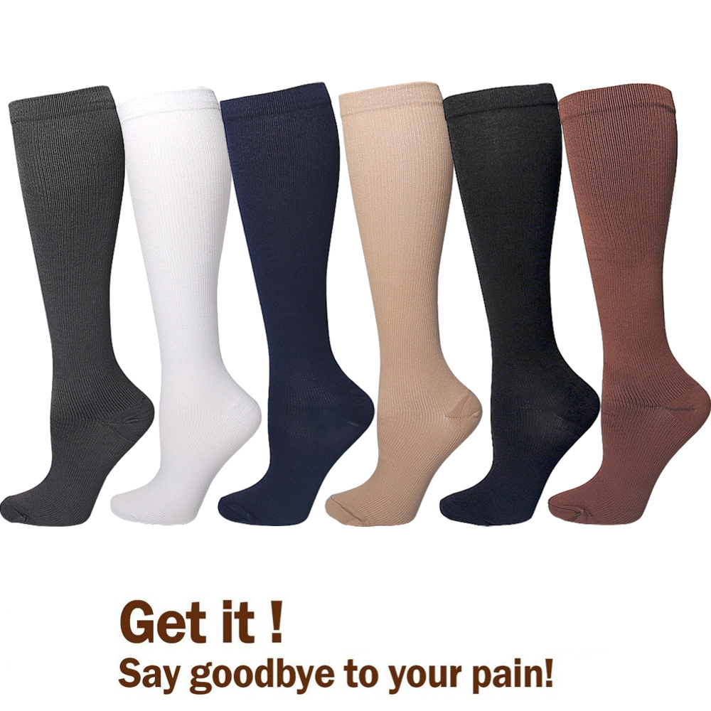 AliExpress Varicose Veins Compression Socks Fit For Golf Rugby Running Hiking Sports For Anti Fatigue Driving Travel Flight Women Men Socks