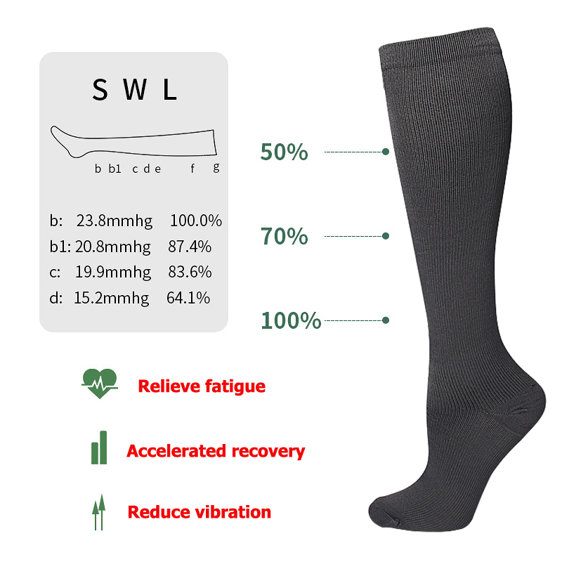 AliExpress Varicose Veins Compression Socks Fit For Golf Rugby Running Hiking Sports For Anti Fatigue Driving Travel Flight Women Men Socks, view 4