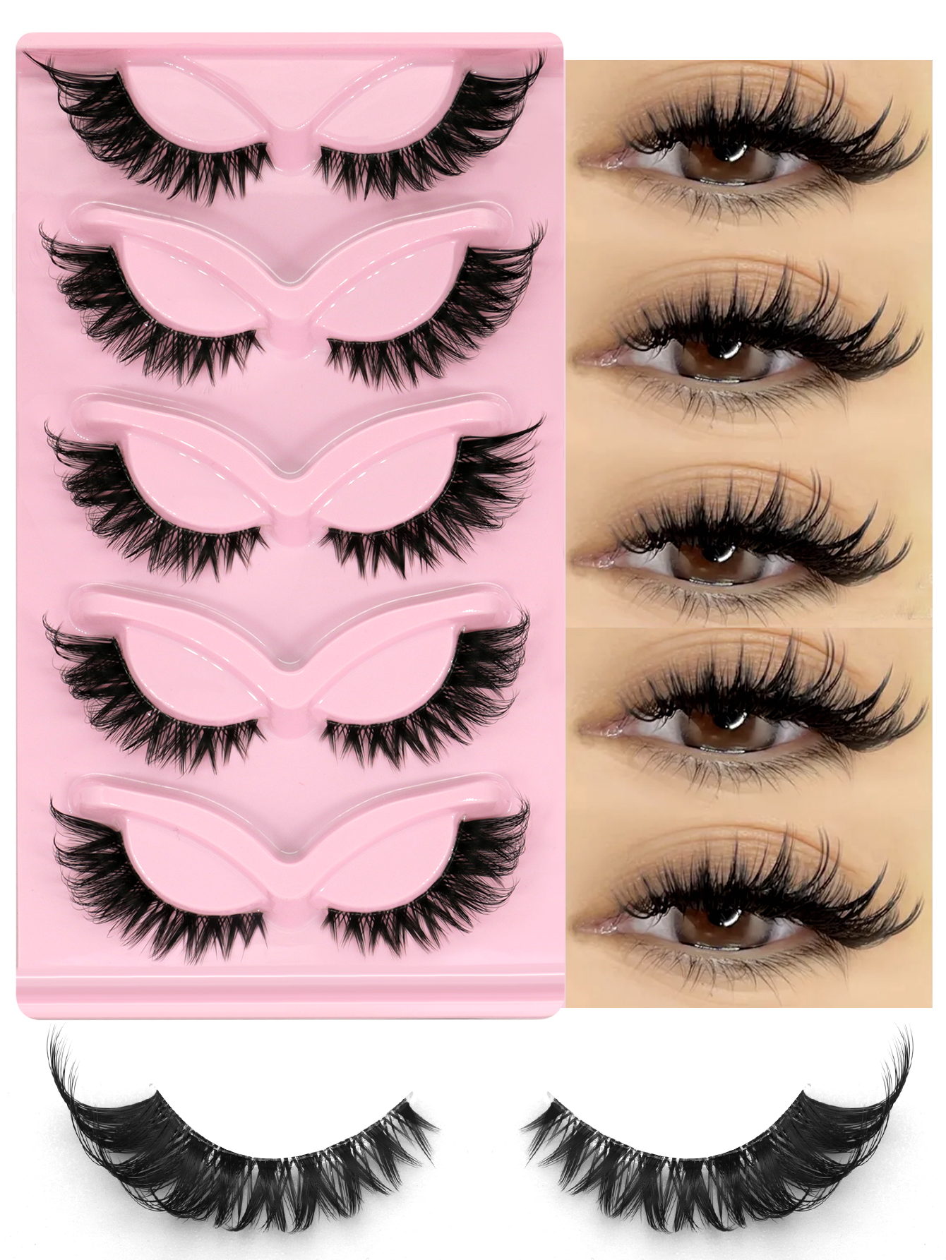 AliExpress Veltrinay Faux Mink Cat-Eye Strip Lashes