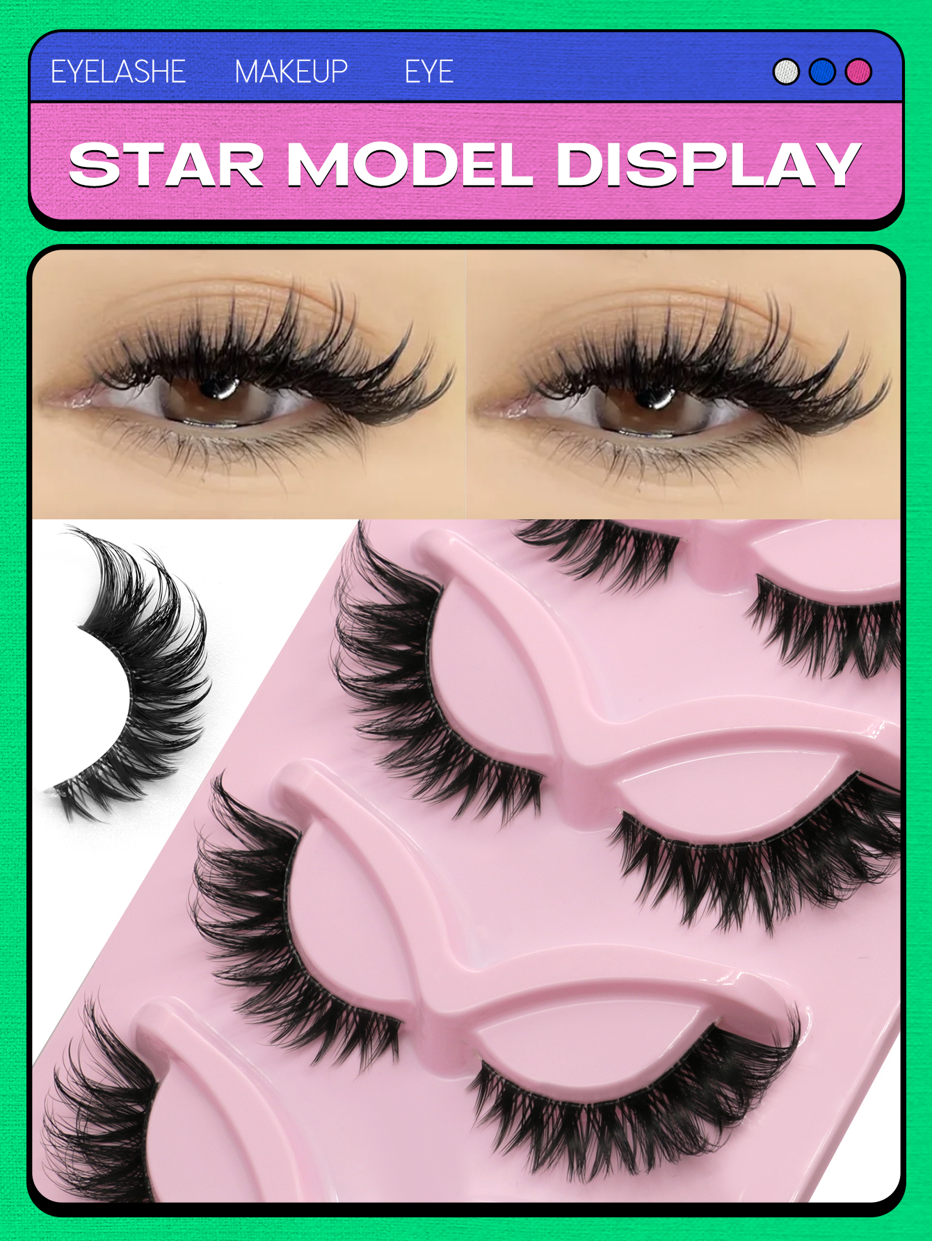 AliExpress Veltrinay Faux Mink Cat-Eye Strip Lashes, view 2