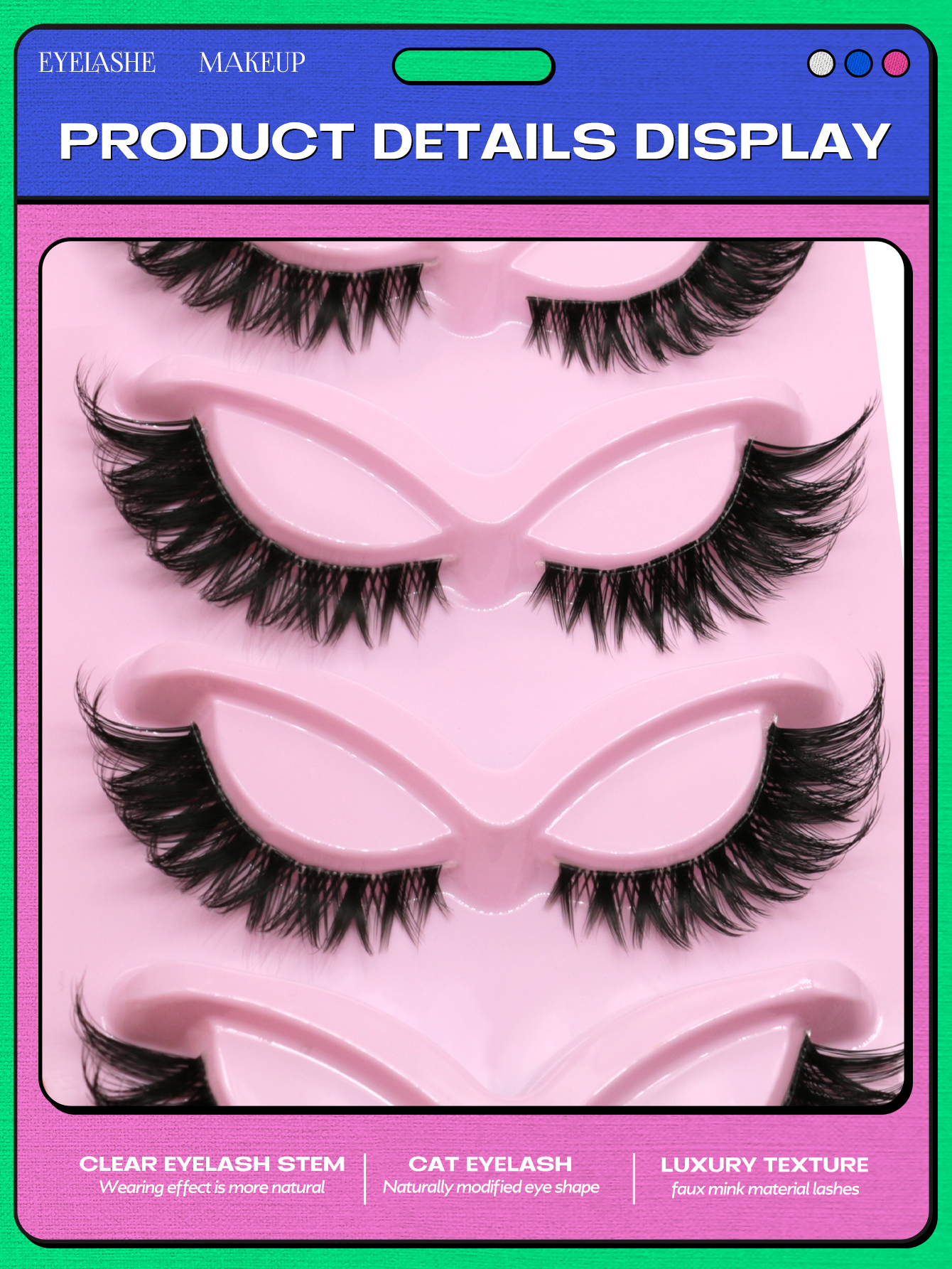 AliExpress Veltrinay Faux Mink Cat-Eye Strip Lashes, view 4