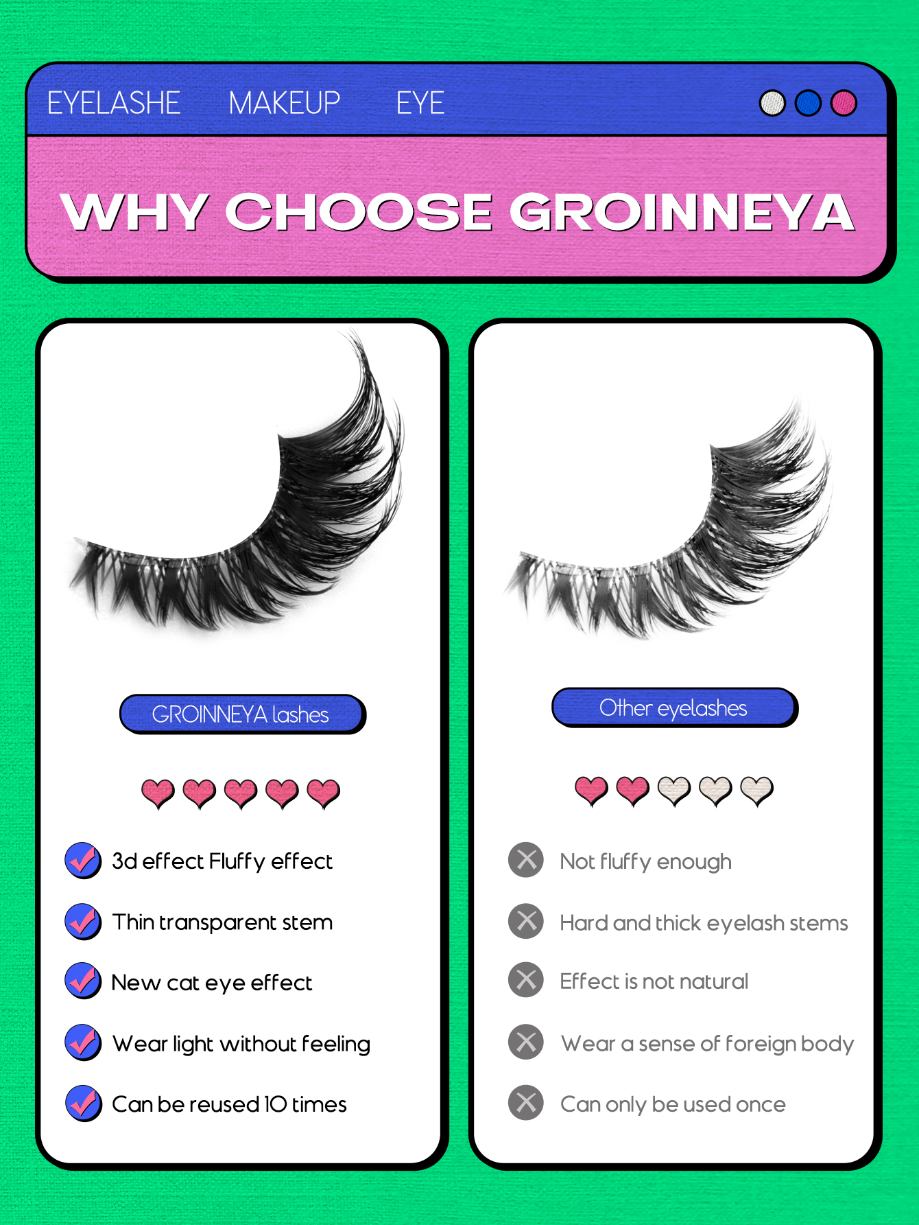 AliExpress Veltrinay Faux Mink Cat-Eye Strip Lashes, view 5