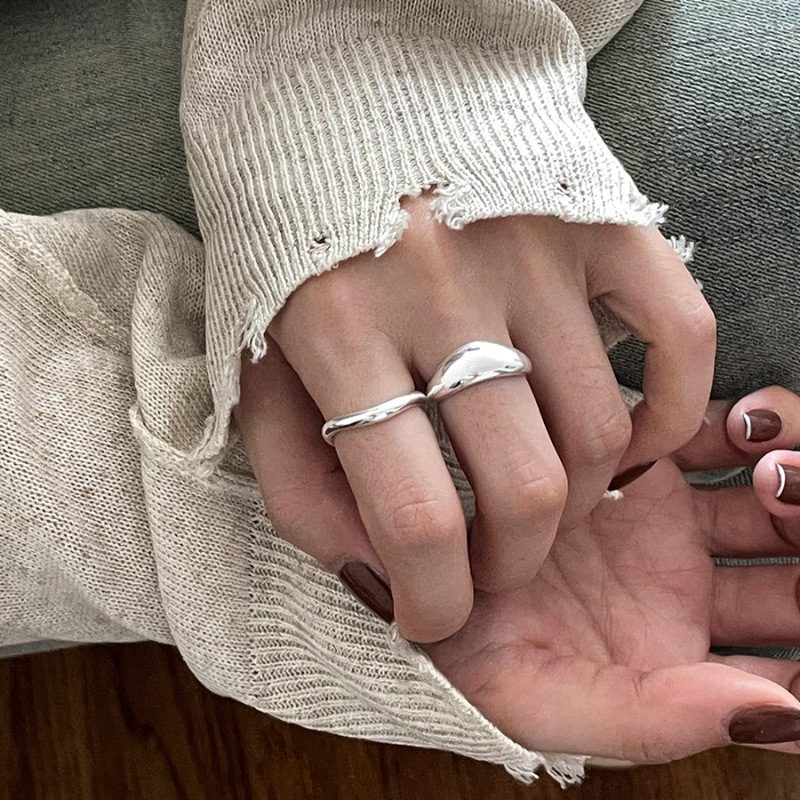 AliExpress VENTFILLE 925 Silver Irregular Geometric Ring, view 2