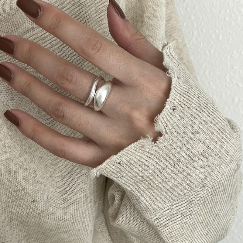 AliExpress VENTFILLE 925 Silver Irregular Geometric Ring, view 3