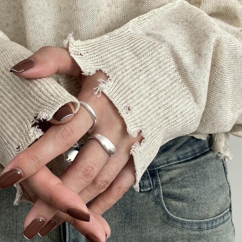 AliExpress VENTFILLE 925 Silver Irregular Geometric Ring, view 4
