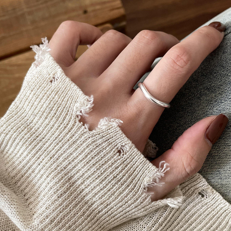 AliExpress VENTFILLE 925 Silver Irregular Geometric Ring, view 5
