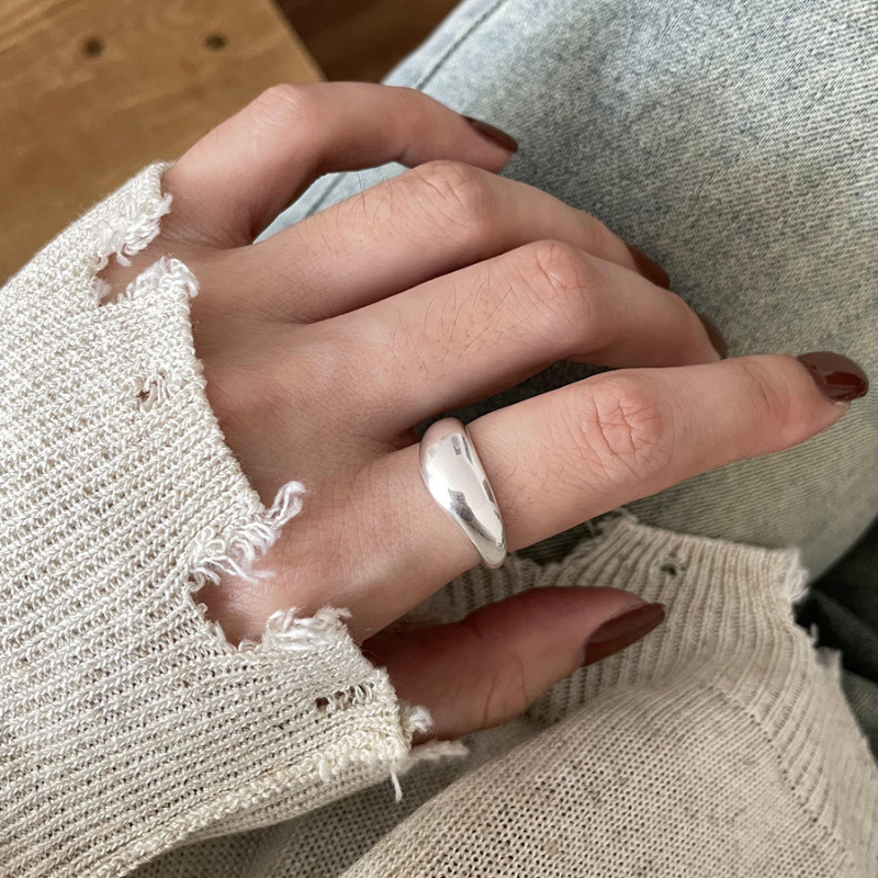 AliExpress VENTFILLE 925 Silver Irregular Geometric Ring, view 6