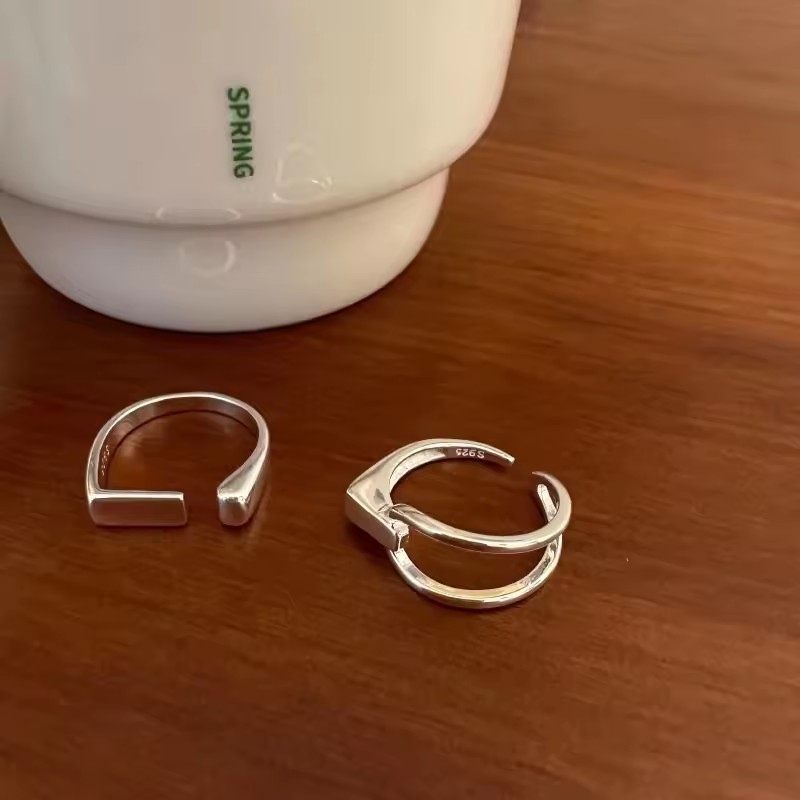 AliExpress VENTFILLE 925 Sterling Silver Hollow Couple Rings, view 3