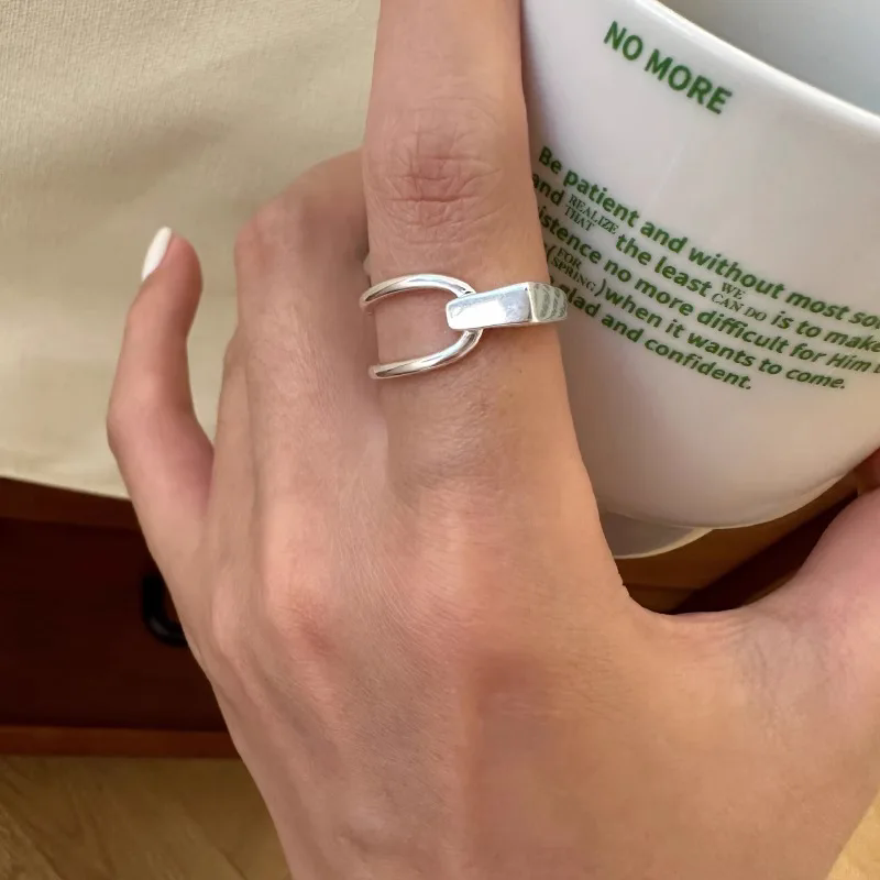 AliExpress VENTFILLE 925 Sterling Silver Hollow Couple Rings, view 4