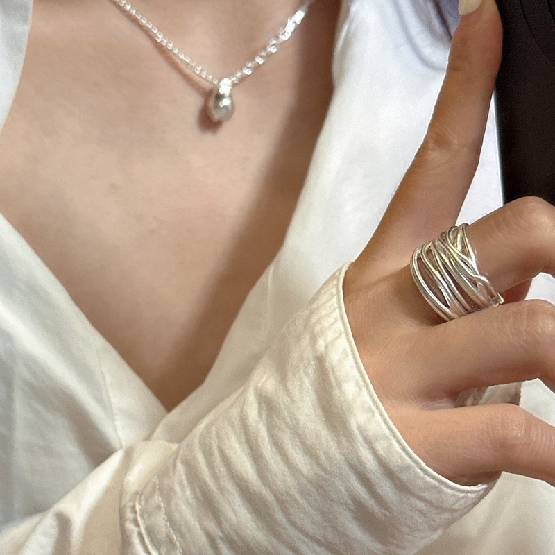 AliExpress VENTFILLE 925 Silver Arched Wide Ring, view 6