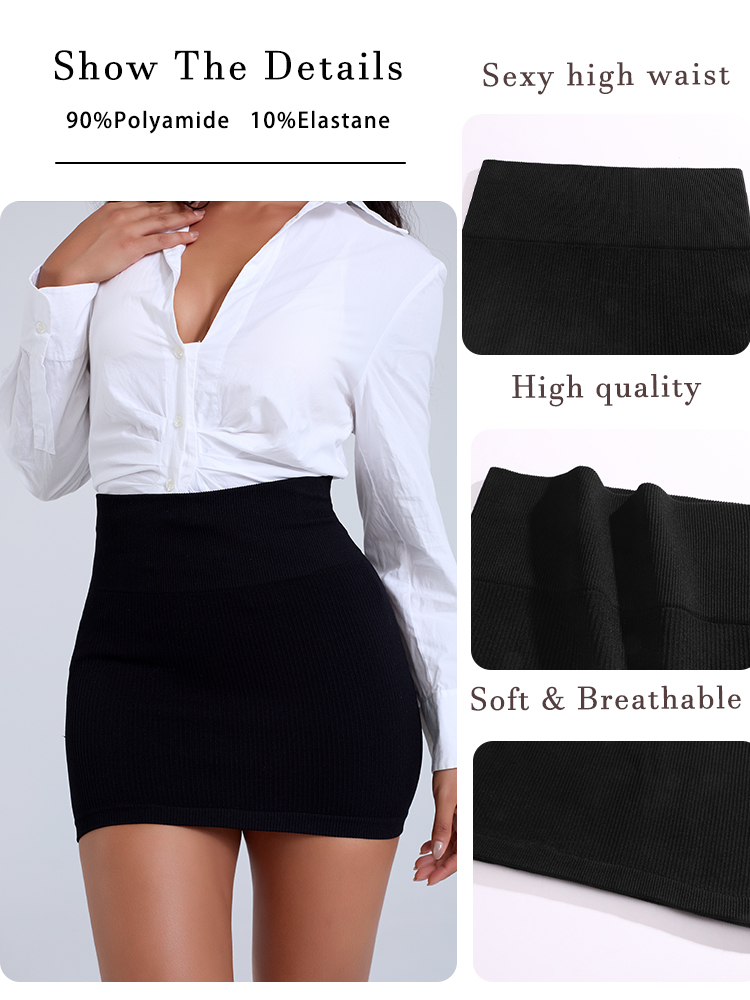 AliExpress Versatile Short Korean Skirt Solid Color Thin Elastic High Waist Vintage Sexy Slim All-match Short Skirts Casual Mini Skirt NEW, view 5