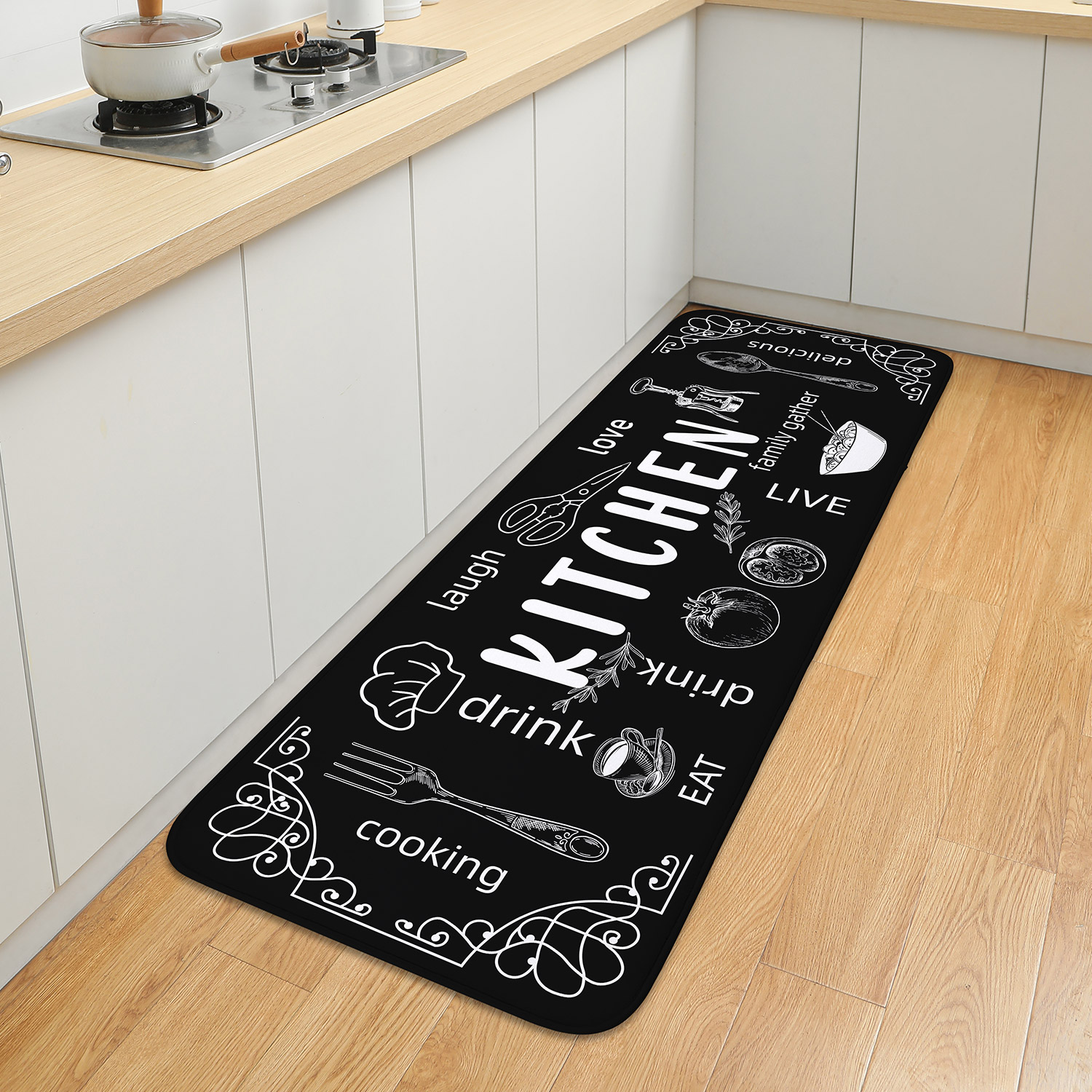 AliExpress VIKAMA Washable Non-Slip Kitchen Floor Mat, view 2