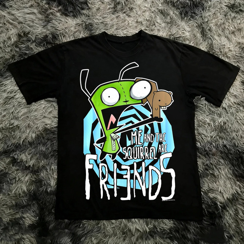 AliExpress Vintage Invader Zim Cartoon Print Short Sleeve T-Shirt Retro Unisex Graphic Tee 90s Nostalgia Summer Streetwear Y2K Tee Top, view 4