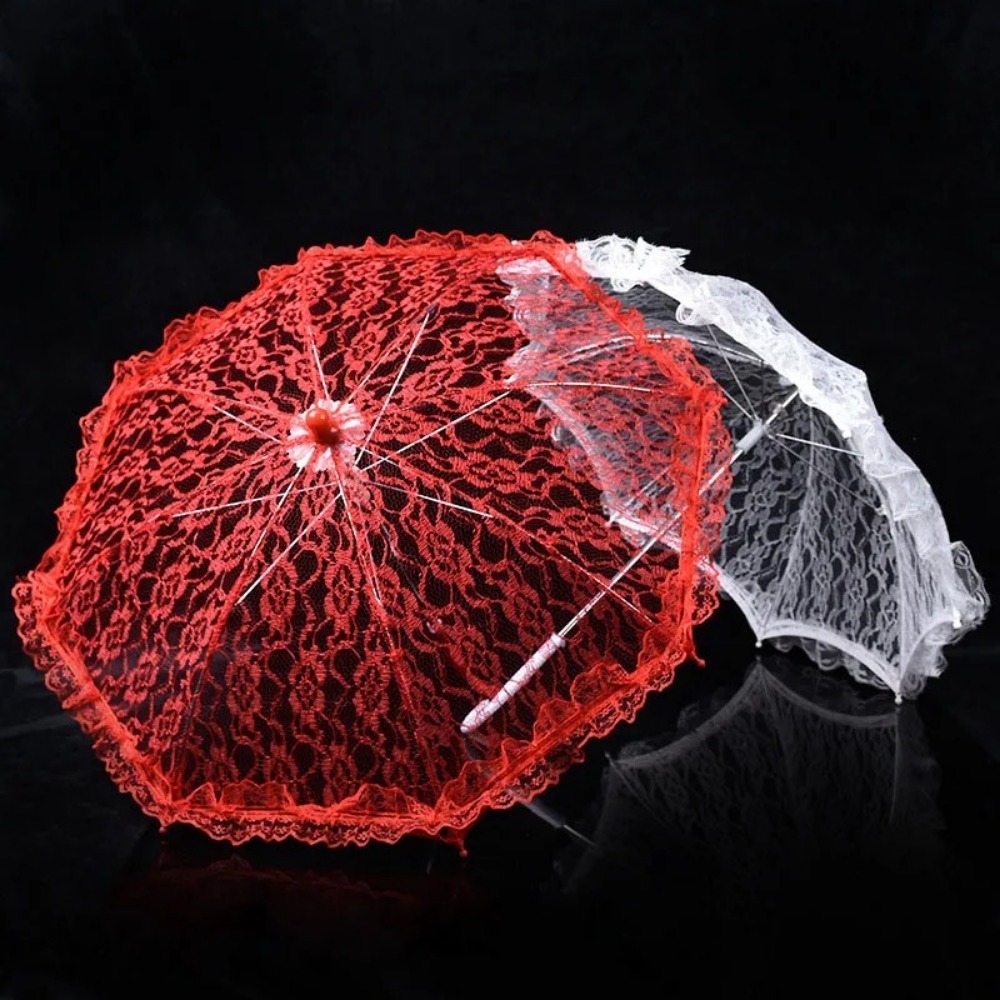 AliExpress Vintage Lace Bride Wedding Umbrella Mini Embroidery Sunshade Umbrella Palace Umbrella Stage Perform Props, view 2