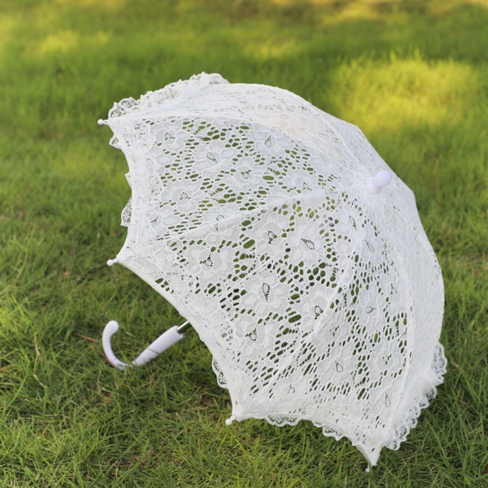 AliExpress Vintage Lace Bride Wedding Umbrella Mini Embroidery Sunshade Umbrella Palace Umbrella Stage Perform Props, view 5
