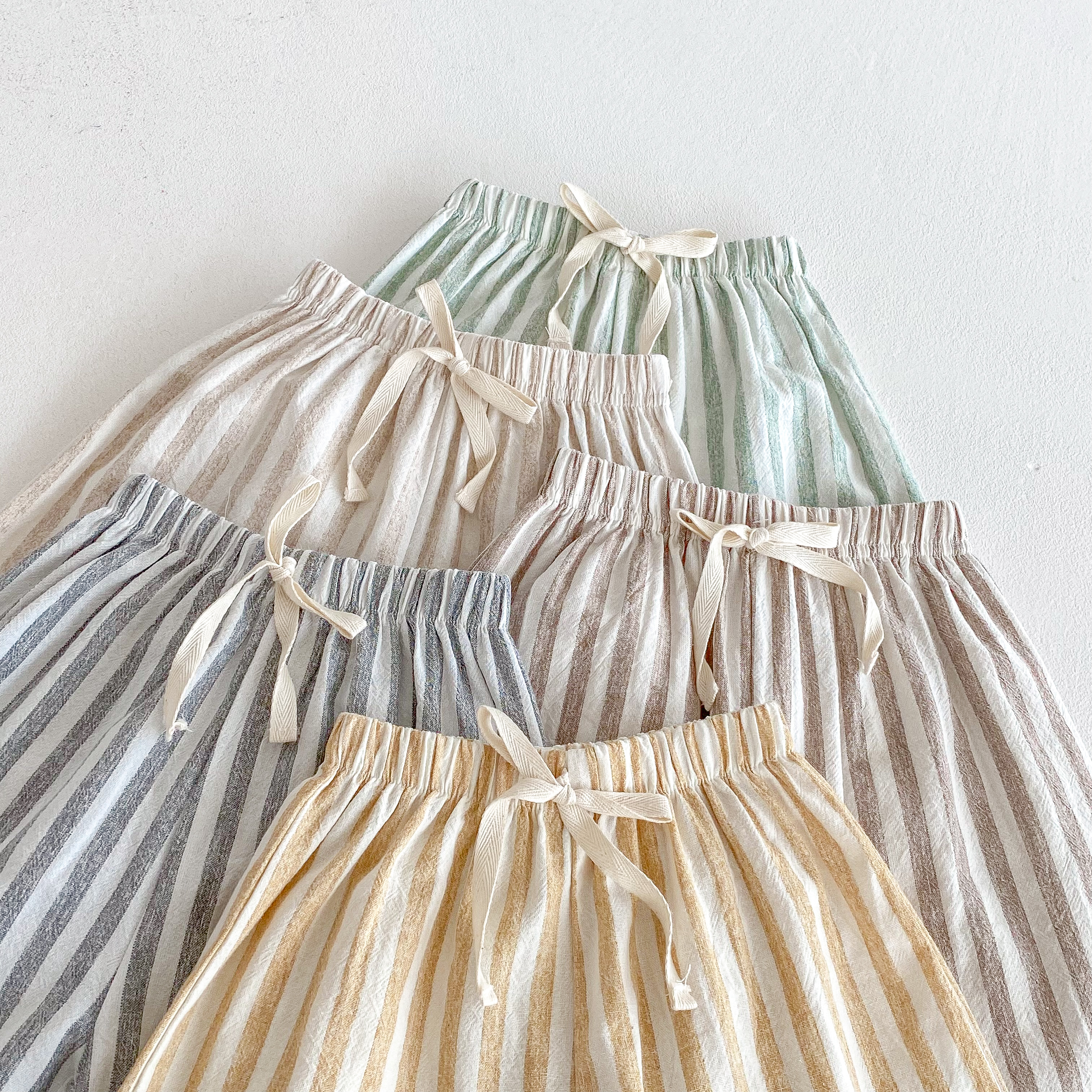 AliExpress Vintage Linen Cotton Stripe Pants for Boys Casual Pocket Design Elastics Waist Pants for Toddler Girl Clothing Children Trousers, view 3