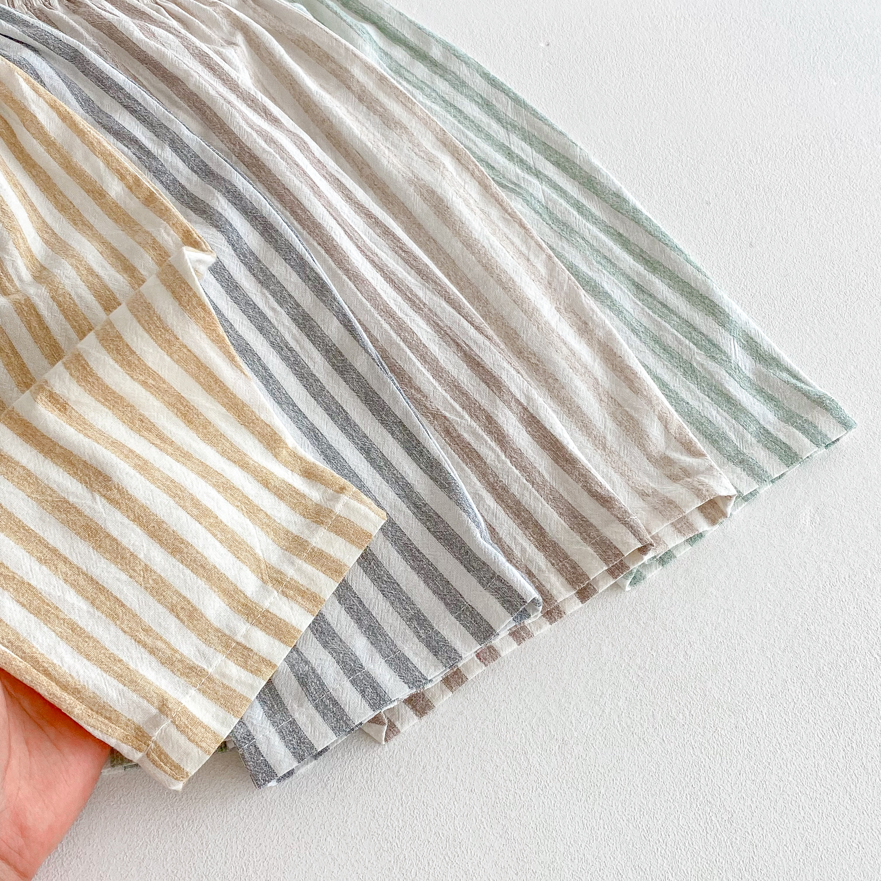 AliExpress Vintage Linen Cotton Stripe Pants for Boys Casual Pocket Design Elastics Waist Pants for Toddler Girl Clothing Children Trousers, view 4