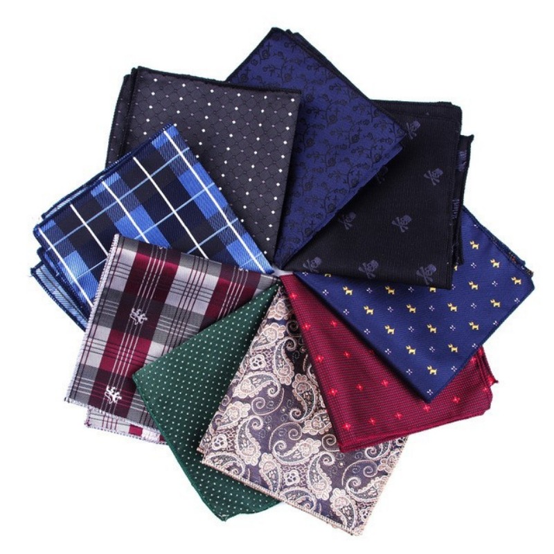 AliExpress Vintage Paisley Men British Design Floral Print Pocket Square Handkerchief Chest Towel Suit Accessories, view 5