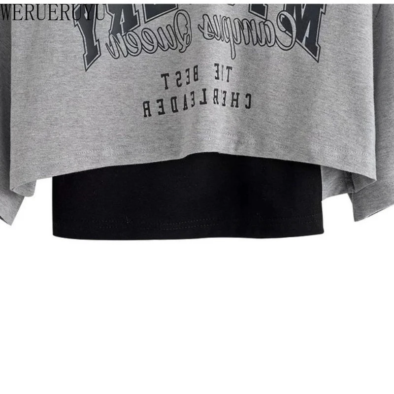 AliExpress Vintage Print Graphic T-shirt Women Crop Top Short Sleeve Y2k Clothes Summer Loose Sexy Short Two-piece T-shirt Set Womens 2025, view 3