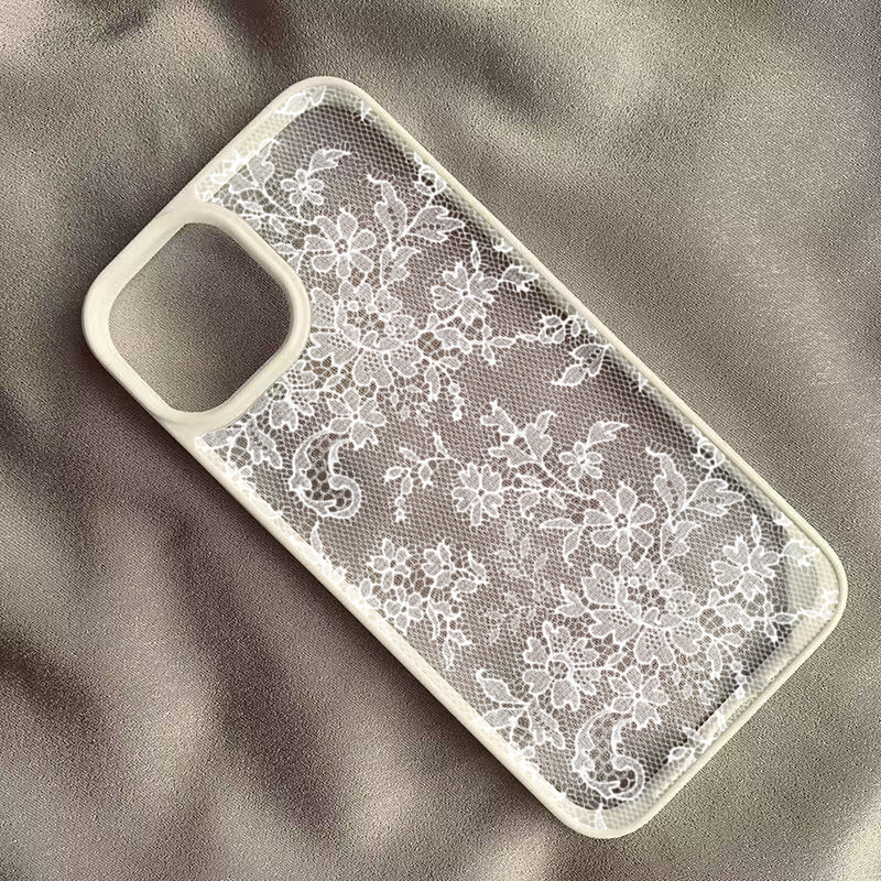 AliExpress Vintage White Lace Floral Phone Case, view 2