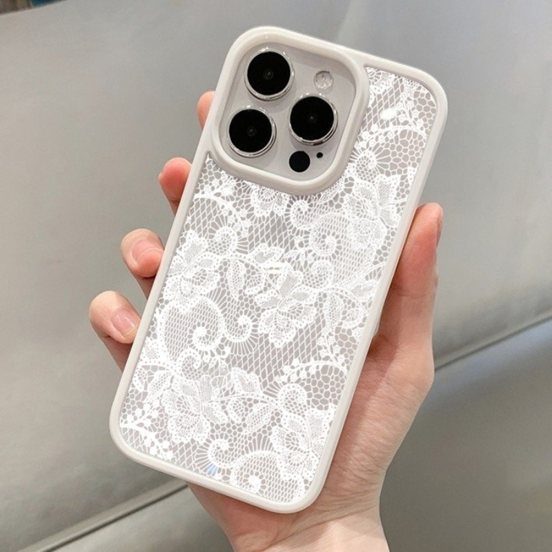 AliExpress Vintage White Lace Floral Phone Case, view 4