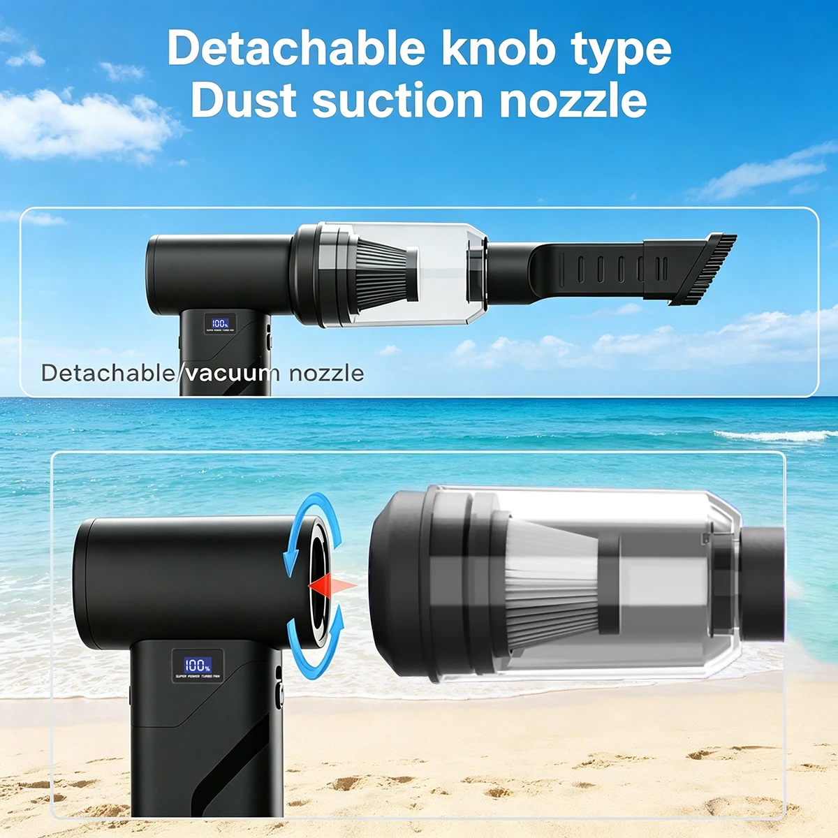 AliExpress Violent Fan 110000 RPM Brushless 4000mAh Electric Air Blower High-Speed Turbo Rechargeable Powerful Dust Blower Vacuum Cleaner, view 4