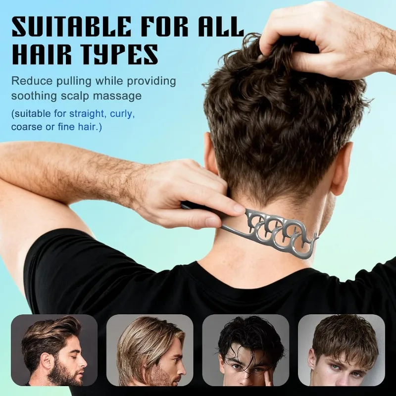 AliExpress Volumizing Detangling Hair Comb for Men Wide Tooth Styling Tool for Curly Wavy All Hair Types Fluffy Texture Salon Styling Brush, view 2