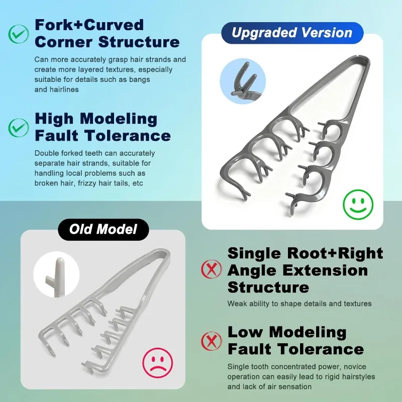 AliExpress Volumizing Detangling Hair Comb for Men Wide Tooth Styling Tool for Curly Wavy All Hair Types Fluffy Texture Salon Styling Brush, view 6