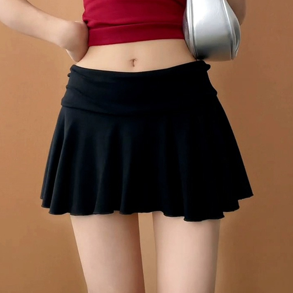 AliExpress Waist-Flipping Ruched Skirts Prevent Exposure Golf Sports Women Short Dress High Elasticity Athletic Short High Waist Skirt, view 4