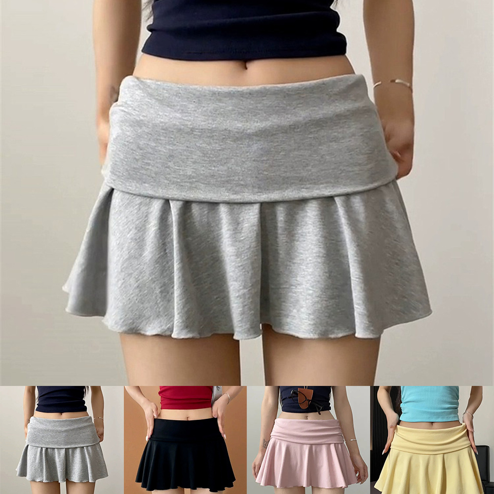 AliExpress Waist-Flipping Ruched Skirts Prevent Exposure Golf Sports Women Short Dress High Elasticity Athletic Short High Waist Skirt, view 5