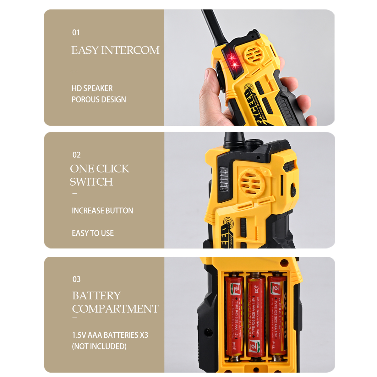 AliExpress Walkie Talkies, 2 Pcs Long Range Talkies Toys for Kids Channels 2 Way Radio Toy with Light, for Outdoor Sports Camping Climbing, view 5