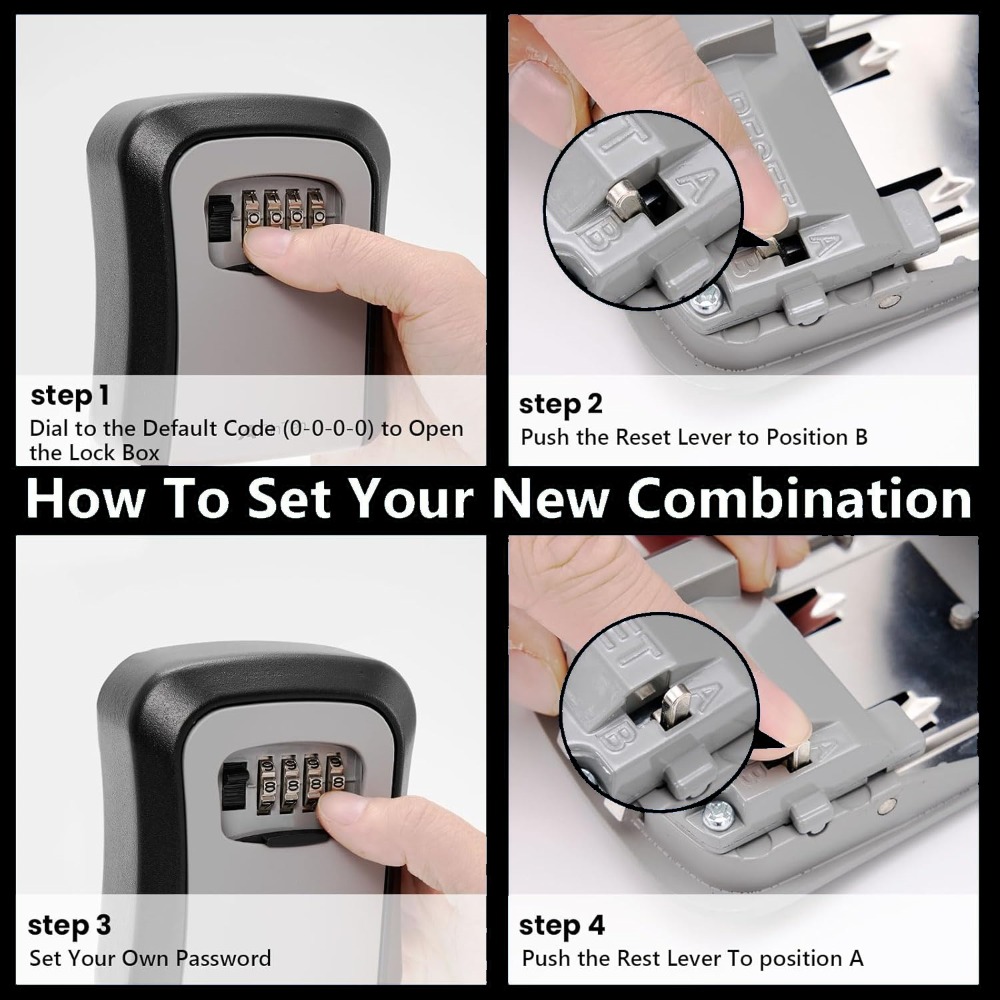 AliExpress Wall-Mounted 4-Digit Combination Key Lock Box, view 6