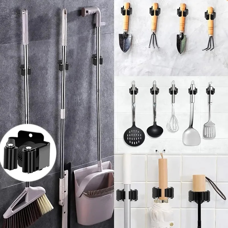AliExpress Wall-Mounted Stainless Steel Mop and Broom Holder, view 3