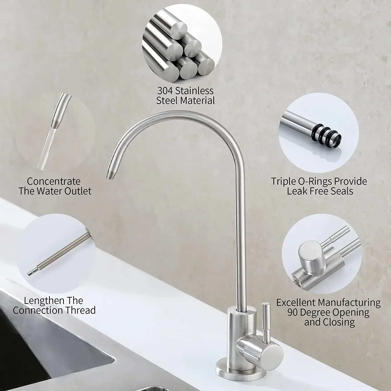 AliExpress Lead-Free Reverse Osmosis Water Filter Faucet, view 3
