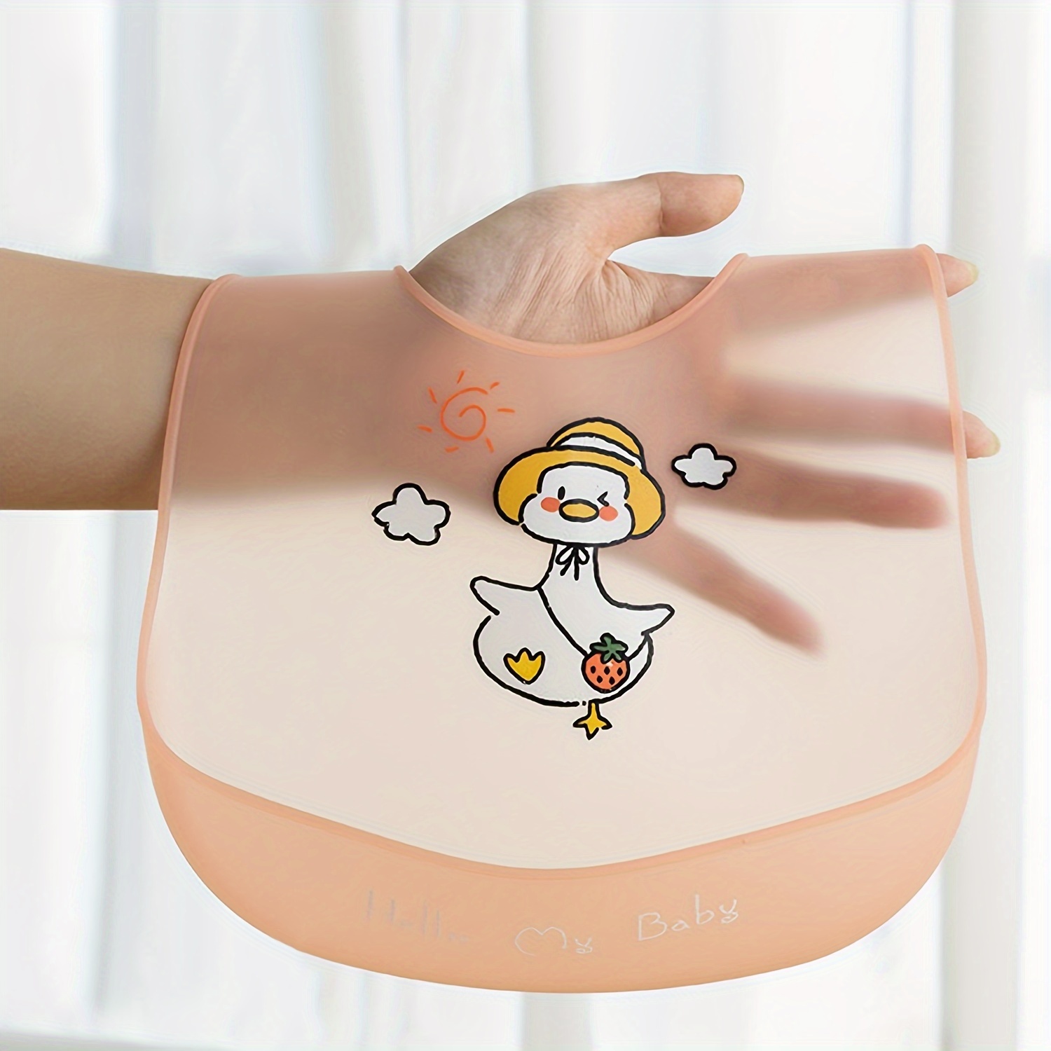 AliExpress Waterproof Baby Bibs Baby Stuff Cute Cartoon Animal Printed Kids Bib Girl Boy Adjustable Soft Silicone Bib Baby Feeding Stuff, view 3
