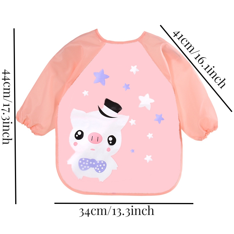 AliExpress Waterproof EVA Full Sleeve Baby Bibs Children Apron Long Sleeve Feeding Smock Kids Eating Breastplate Infant Scarf Clothing, view 2
