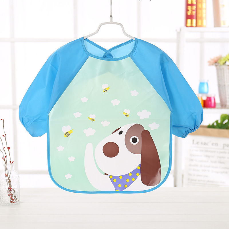 AliExpress Waterproof EVA Full Sleeve Baby Bibs Children Apron Long Sleeve Feeding Smock Kids Eating Breastplate Infant Scarf Clothing, view 5