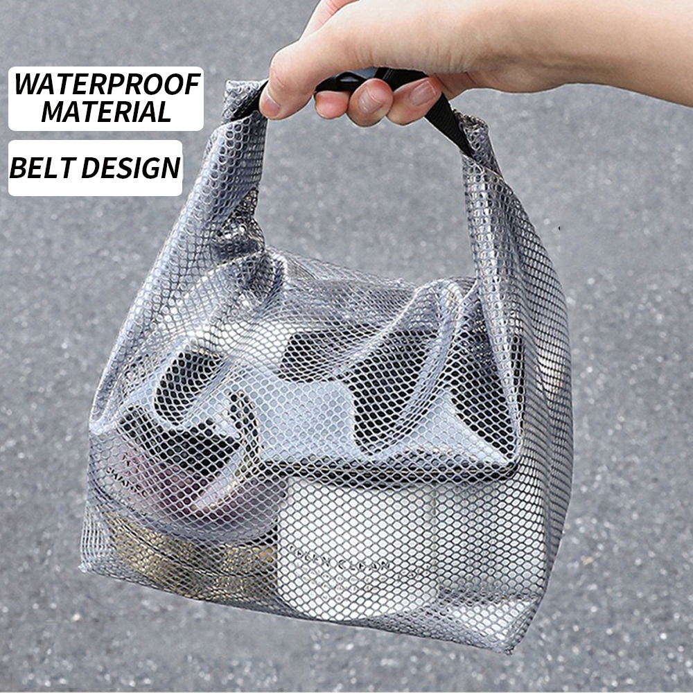 AliExpress Waterproof Mesh Drawstring Toiletry Bag, view 4