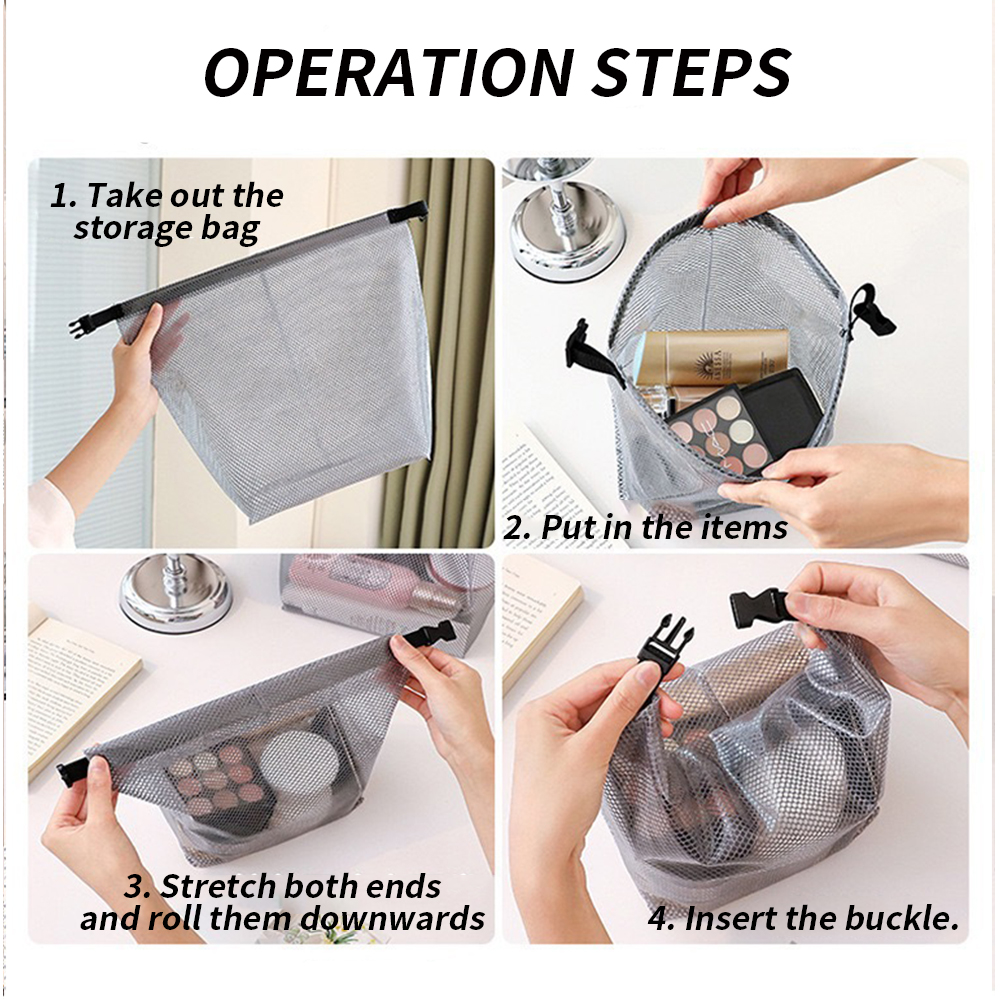 AliExpress Waterproof Mesh Drawstring Toiletry Bag, view 5