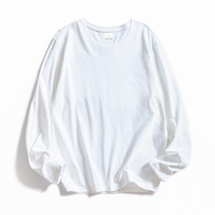 AliExpress WAVLATII Women O-neck Long Sleeve T Shirts Lady White Cotton Tops Female Soft Casual Tees Women's Black T-shirt