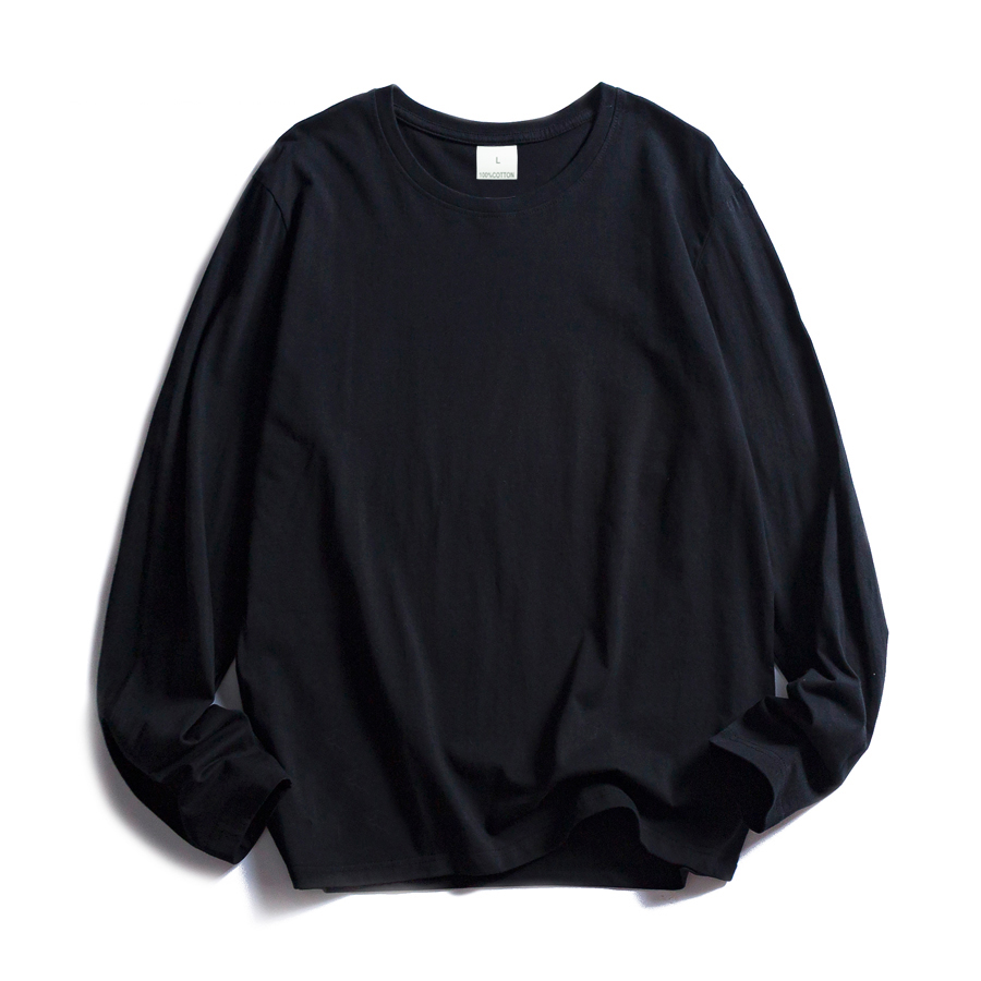 AliExpress WAVLATII Women O-neck Long Sleeve T Shirts Lady White Cotton Tops Female Soft Casual Tees Women's Black T-shirt, view 2