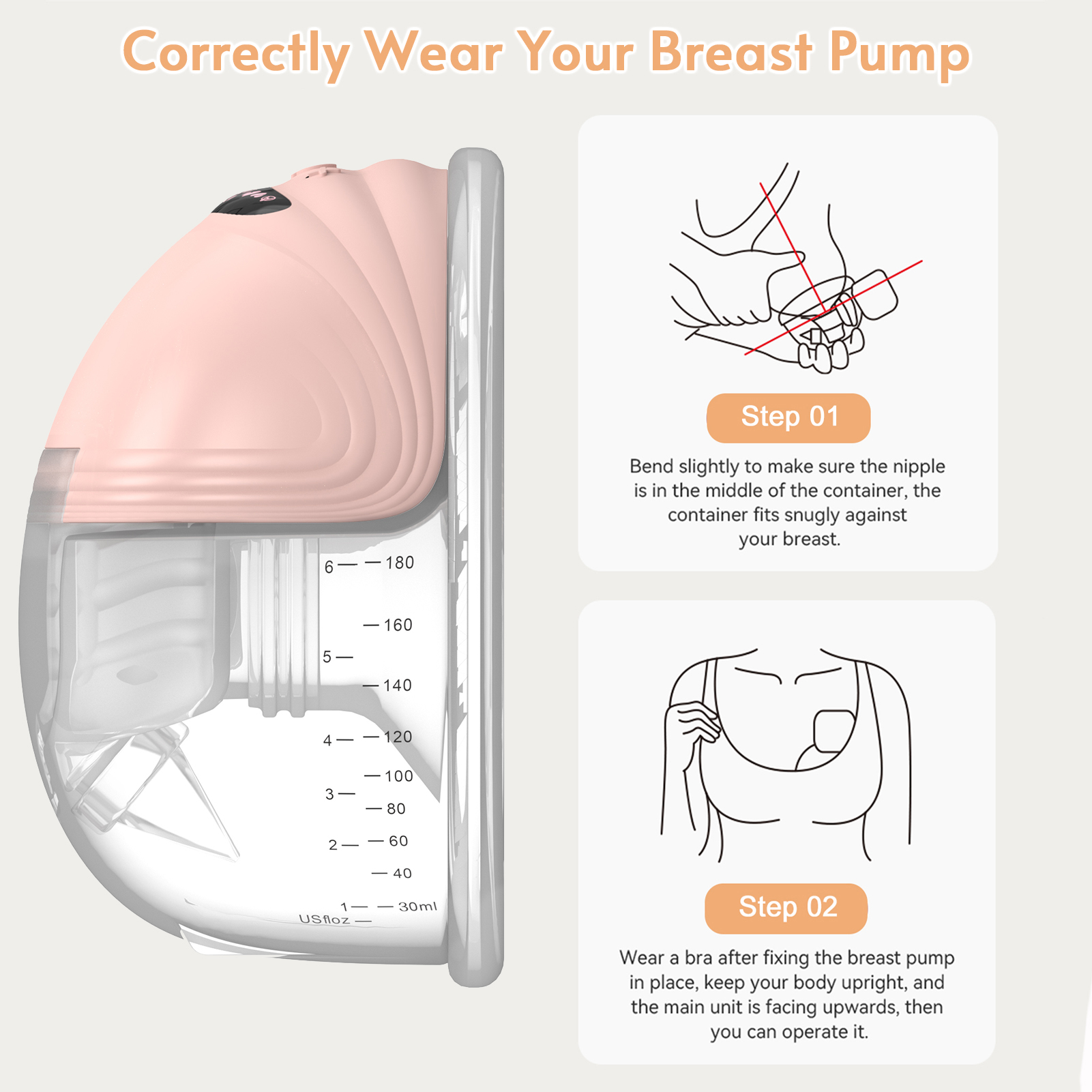 AliExpress Wearable Breast Pump Hands Free Electric Portable Wearable Breast Pumps Slient BPA-free Breastfeeding Milk Collector, view 4