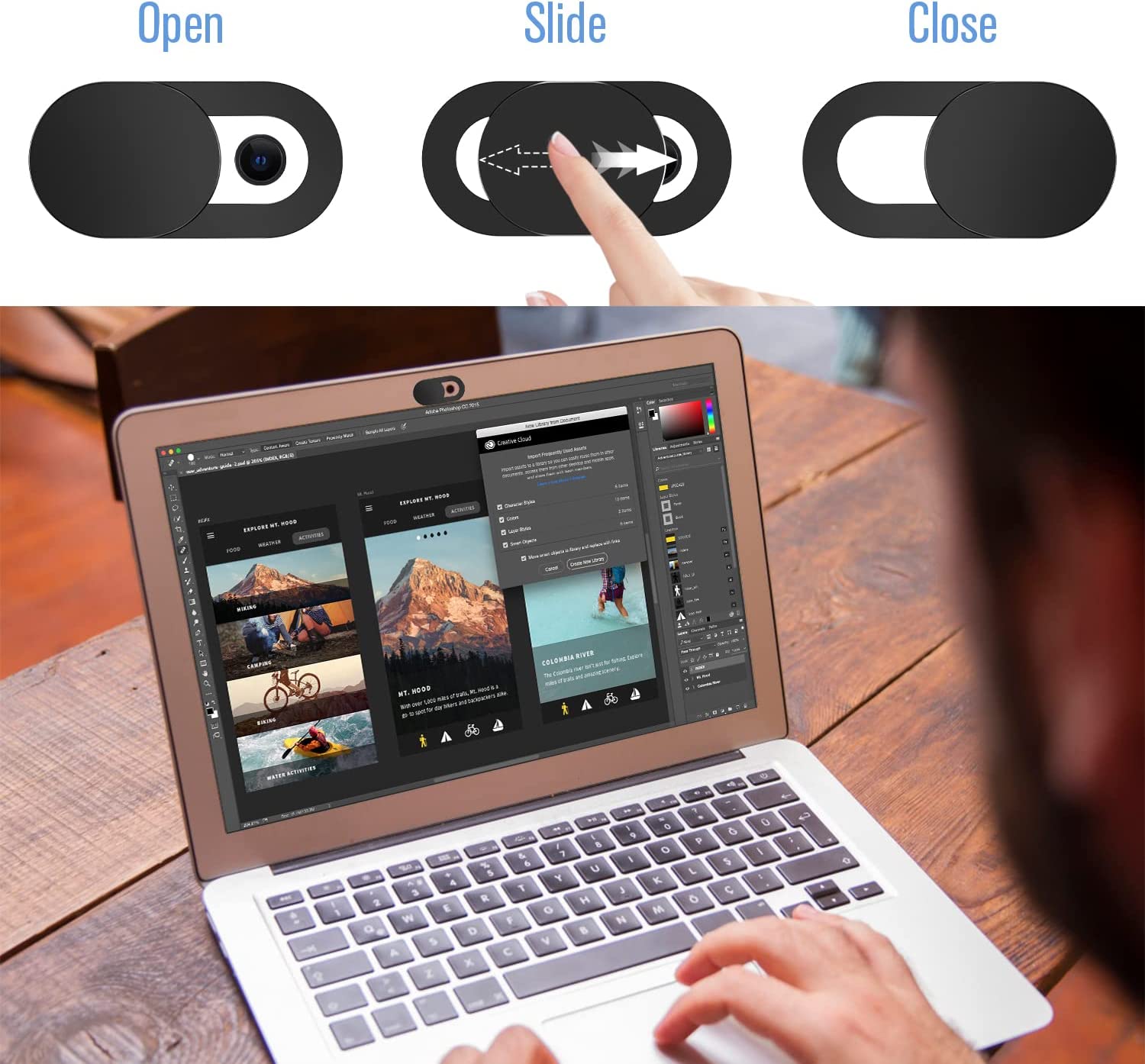 AliExpress Webcam Cover Shutter Magnet Slider Plastic Camera Cover for iPad Tablet Web Laptop Pc Camera Mobile Phone Lenses Privacy Sticker, view 3