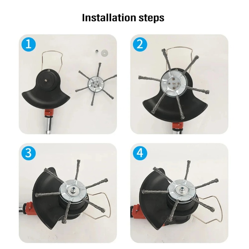 AliExpress Weed Brush Head Steel Wire Wheel Grass Trimmer Head Removal Moss Rust Lawn Mower Grass Brush Disc Weed Brush Trimmer Heads, view 5