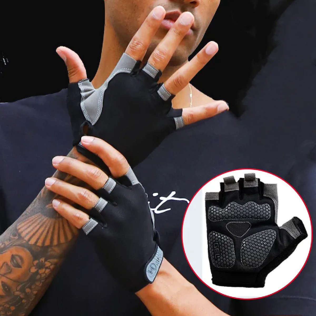 AliExpress Fingerless Anti-Slip Gym Weightlifting Gloves, view 4