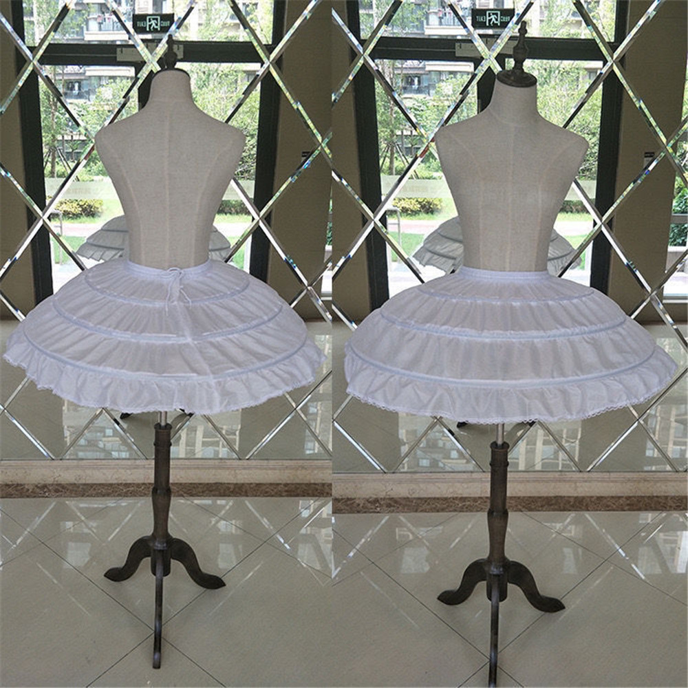 AliExpress White 3 Hoops Wedding Petticoats for Short Dress Ballet Skirt Girls Crinoline Elastic Waist Underskirt Jupon Court