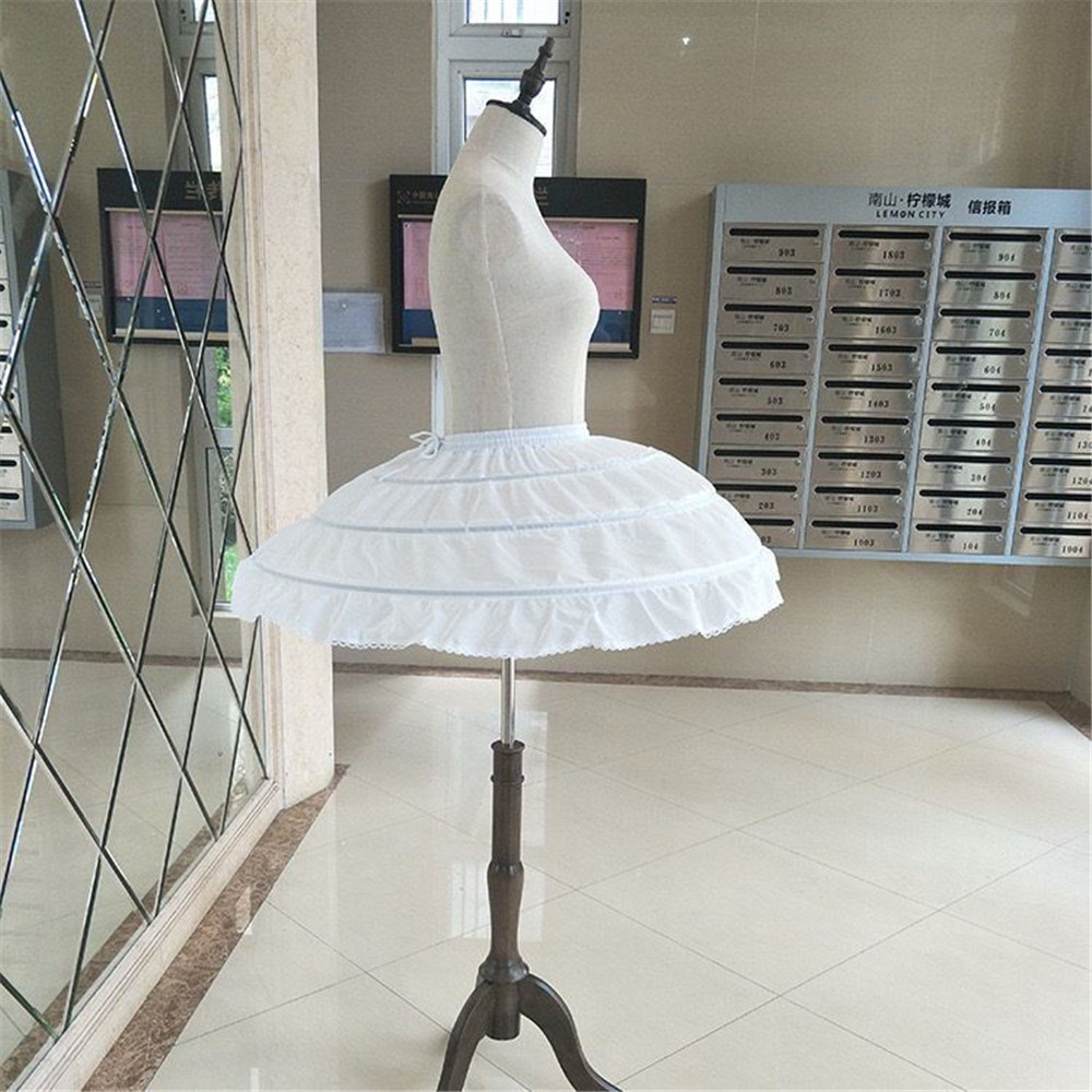 AliExpress White 3 Hoops Wedding Petticoats for Short Dress Ballet Skirt Girls Crinoline Elastic Waist Underskirt Jupon Court, view 4