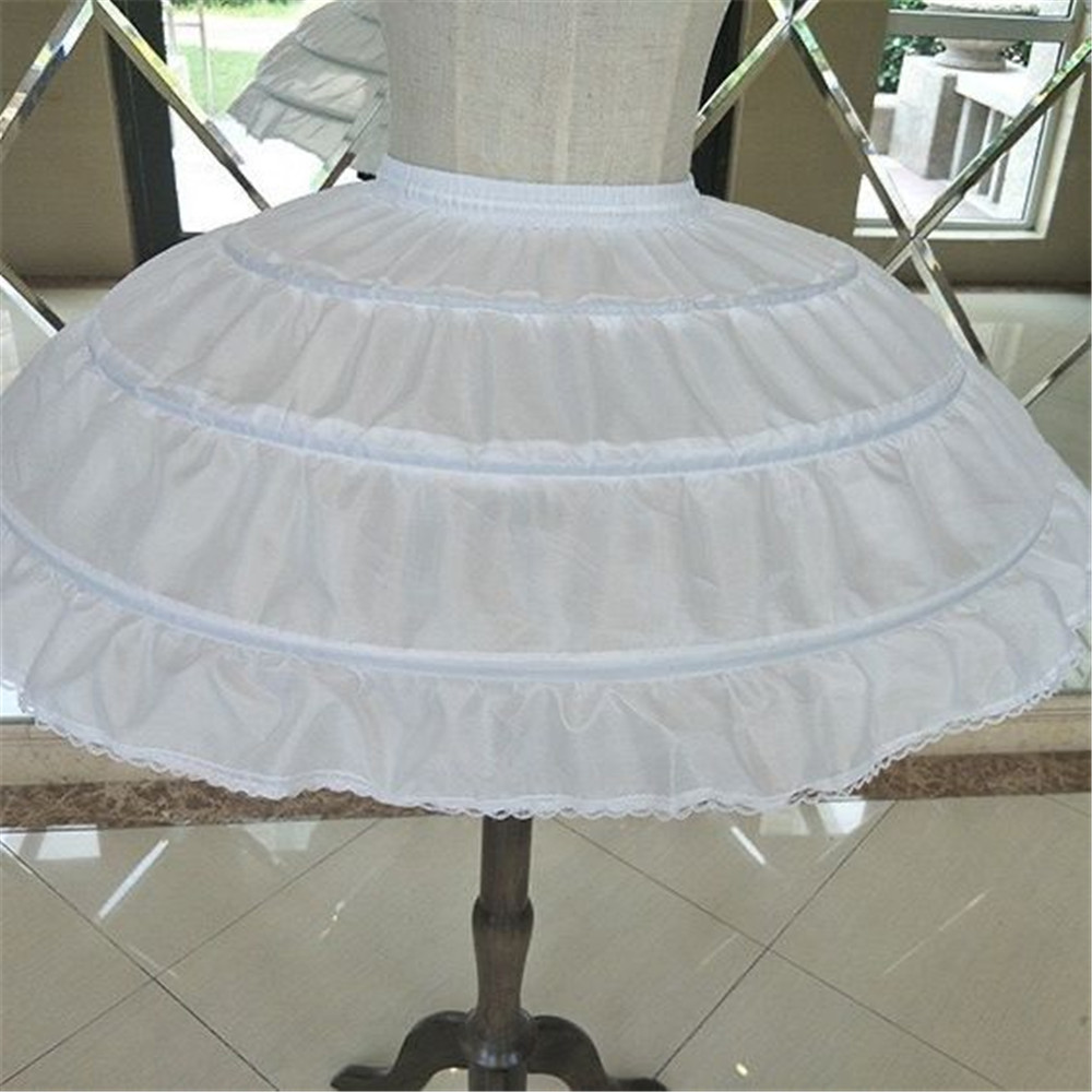 AliExpress White 3 Hoops Wedding Petticoats for Short Dress Ballet Skirt Girls Crinoline Elastic Waist Underskirt Jupon Court, view 6